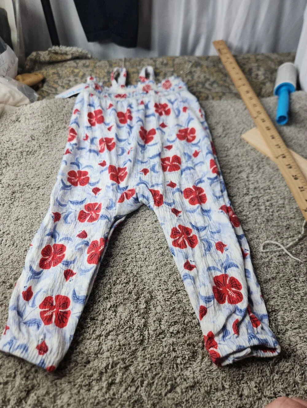 Carter's Just One You Baby Girls' Floral Jumpsuit - White/Red 18M